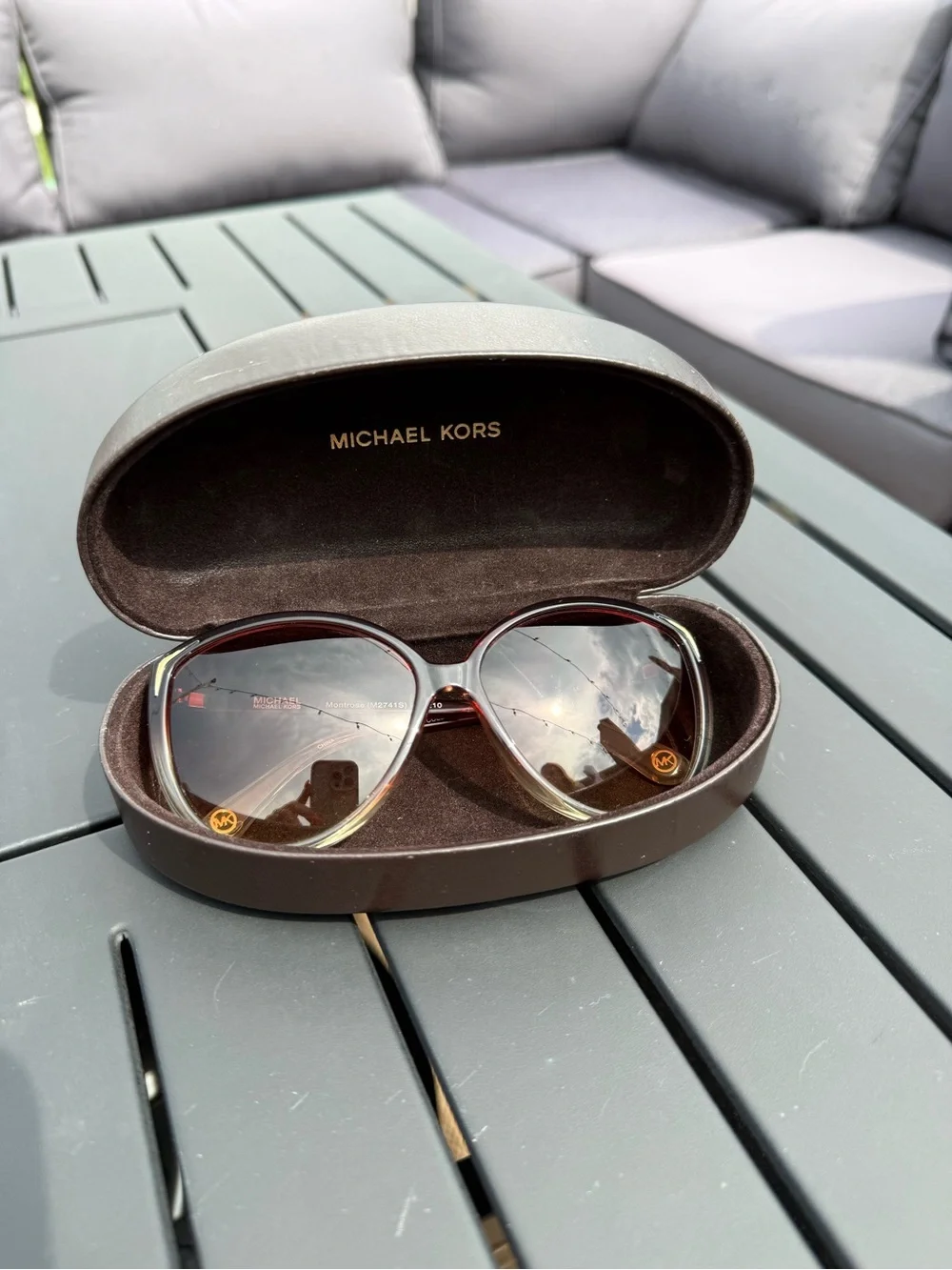 MICHAEL Michael Kors Montrose Sunglass Temple Arm in Deep Brown